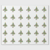 Cute My First Christmas Tree Name Pattern ラッピングペーパー (フラット)