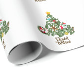 Cute My First Christmas Tree Name Pattern ラッピングペーパー (ロールコーナー)