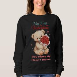 Cute My First Valentine Teddy Sweatshirt スウェットシャツ
