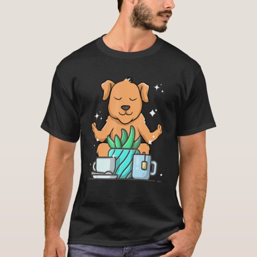 Cute Namaste Dog Do Yoga Gardening  Coffee Tシャツ (正面)