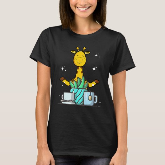 Cute Namaste Giraffe Do Yoga Gardening Coffee Tシャツ (正面)