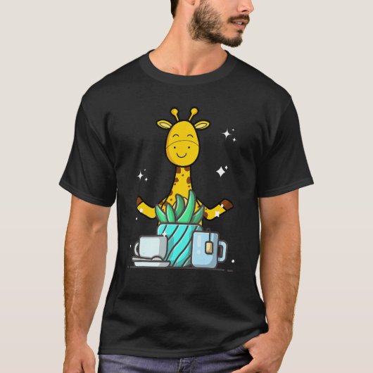 Cute Namaste Giraffe Do Yoga Gardening  Coffee Tシャツ (正面)