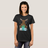 Cute Namaste Moose Do Yoga Gardening  Coffee Tシャツ (正面フル)