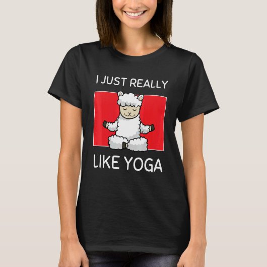 Cute Namaste Sheep I Just Really Like Yoga Pilates Tシャツ (正面)