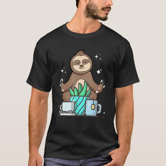 Cute Namaste Sloth Do Yoga Gardening  Coffee Tシャツ (正面)