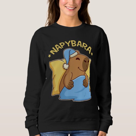 Cute Napping Capybara Pyjama  Nappybara スウェットシャツ (正面)