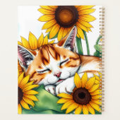 Cute Napping Kitten and Sunflowers Personalized プランナー手帳 (裏面)