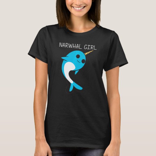 Cute Narwhal For Girls Kids Narwhale Narwhal Tusk Tシャツ (正面)