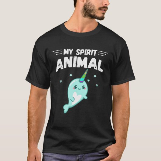 Cute Narwhal My Spirit Animal Happy for Narwhal Tシャツ (正面)