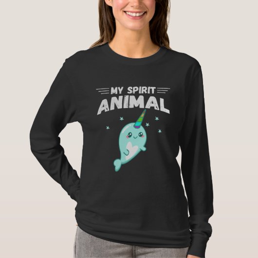 Cute Narwhal My Spirit Animal Happy for Narwhal Tシャツ (正面)