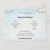 Cute Narwhal Ocean Theme Narwal Birthday Invite ポストカード (裏面)