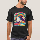 Cute Narwhal Sea Creature Rainbows Clouds And Narw Tシャツ (正面)
