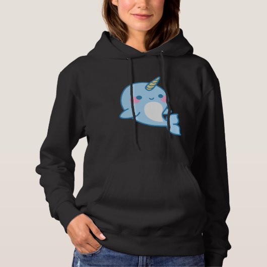 Cute Narwhal The Ocean Unicorn for Women and Girls パーカ (正面)