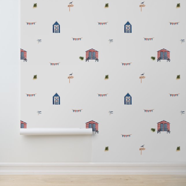 Cute Nautical Beach Hut Pattern Wallpaper 壁紙 (アプリケーション)