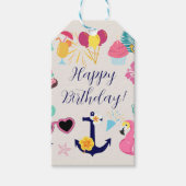   Cute Nautical Birthday ギフトタグ (正面)
