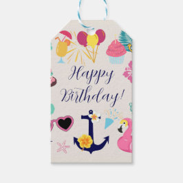   Cute Nautical Birthday ギフトタグ