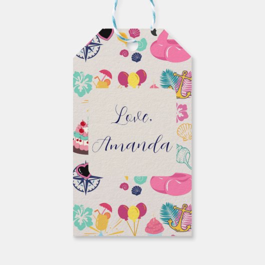   Cute Nautical Birthday ギフトタグ (裏面)