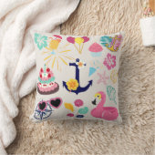 Cute Nautical Birthday クッション (ブランケット)