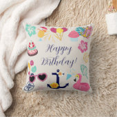 Cute Nautical Birthday クッション (ブランケット)