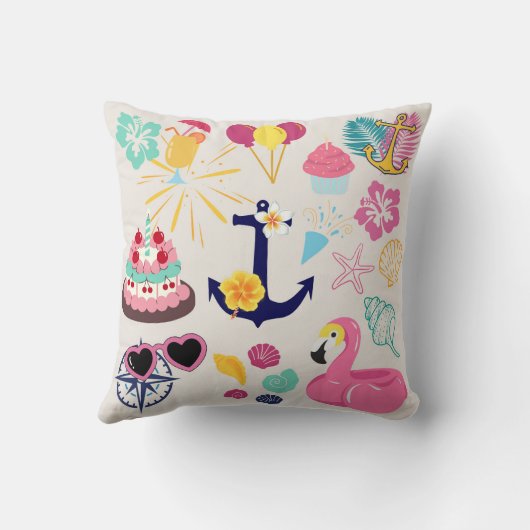 Cute Nautical Birthday クッション (裏面)