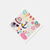 Cute Nautical Birthday スタンダードカクテルナプキン (角)