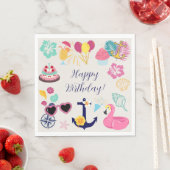  Cute Nautical Birthday スタンダードランチョンナプキン (インサイチュ)