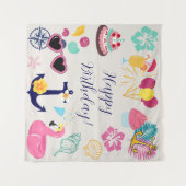  Cute Nautical Birthday タペストリー (正面(横))