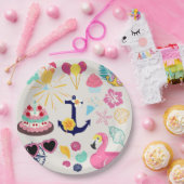 Cute Nautical Birthday ペーパープレート (パーティー)