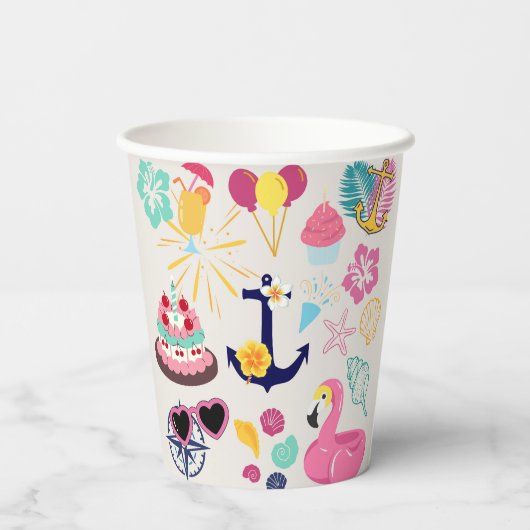 Cute Nautical Birthday 紙コップ (裏面)
