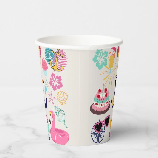 Cute Nautical Birthday 紙コップ (右)