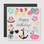 Cute Nautical Birthday Door Magnet (正面/裏面)