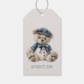 Cute Nautical Blue Baby Bear Baby Shower ギフトタグ (裏面)