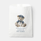 Cute Nautical Blue Baby Bear Baby Shower フェイバーバッグ (正面)