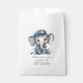 Cute Nautical Blue Baby Elephant Baby Shower フェイバーバッグ (正面)