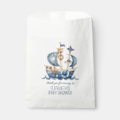 Cute Nautical Blue Sailing Ship Baby Shower フェイバーバッグ (正面)