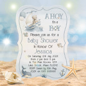 Cute Nautical Boy Baby Shower Invitation 招待状