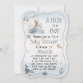 Cute Nautical Boy Baby Shower Invitation 招待状 (正面)