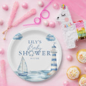 Cute Nautical Ocean Baby Shower ペーパープレート (パーティー)