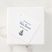 Cute Nautical Sailboat Baby Boy Couples Shower フェイバータグ (インサイチュ)