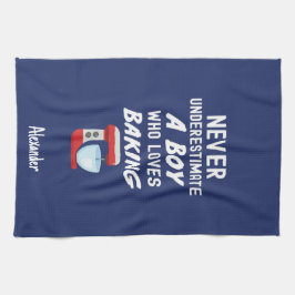 Cute Navy Blue Baking Gift For Kids Little Boy キッチンタオル