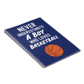Cute Navy Blue Basketball Gifts For Baby Boy Lover ノートブック (右側)