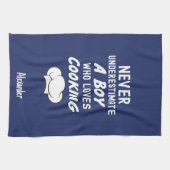 Cute Navy Blue Cooking Gifts For Little Boys Kids キッチンタオル (横)