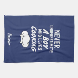 Cute Navy Blue Cooking Gifts For Little Boys Kids キッチンタオル