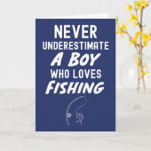 Cute Navy Blue Fishing Cards For Baby Boys Kids カード (黄色い花)