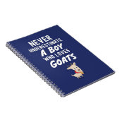 Cute Navy Blue Goat Gifts For Baby Boys Farmer ノートブック (右側)