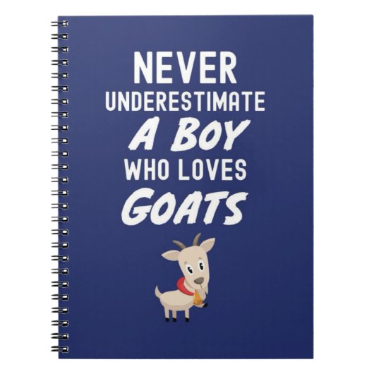Cute Navy Blue Goat Gifts For Baby Boys Farmer ノートブック (正面)