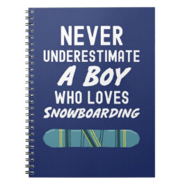Cute Navy Blue Snowboarding Gifts For Baby Boys ノートブック