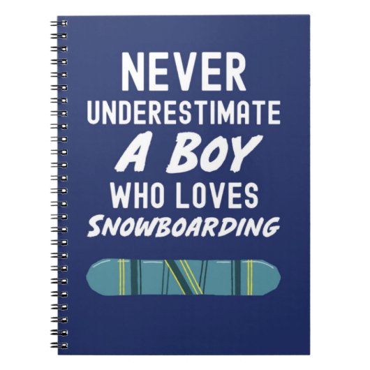 Cute Navy Blue Snowboarding Gifts For Baby Boys ノートブック (正面)