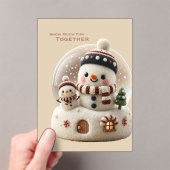 Cute Needle Felted Snowman Snowglobe アクリル招待状 (インサイチュ (ポータブル))