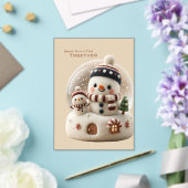 Cute Needle Felted Snowman Snowglobe アクリル招待状 (インサイチュ (ウェディング))